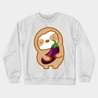 Cute Eggplant Sloth Crewneck Sweatshirt